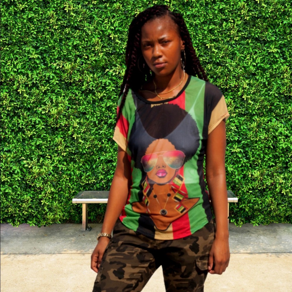 Afro Lady mesh tshirt